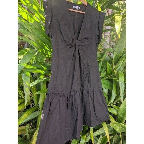 little black dress L tiered goth lolita babydoll kuro 100% cotton bow boho - Picture 2 of 7